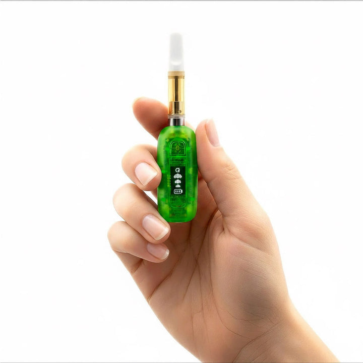 Neon green translucent G Pen 510 Original shown with packaging from the Retro Collection