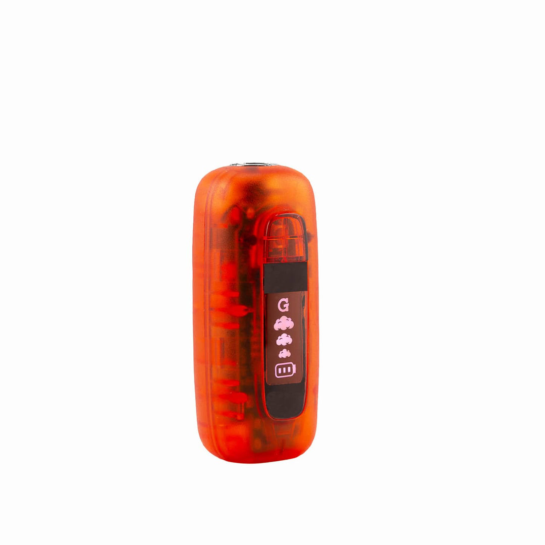 Red translucent G Pen 510 Original side profile showing the single-button interface