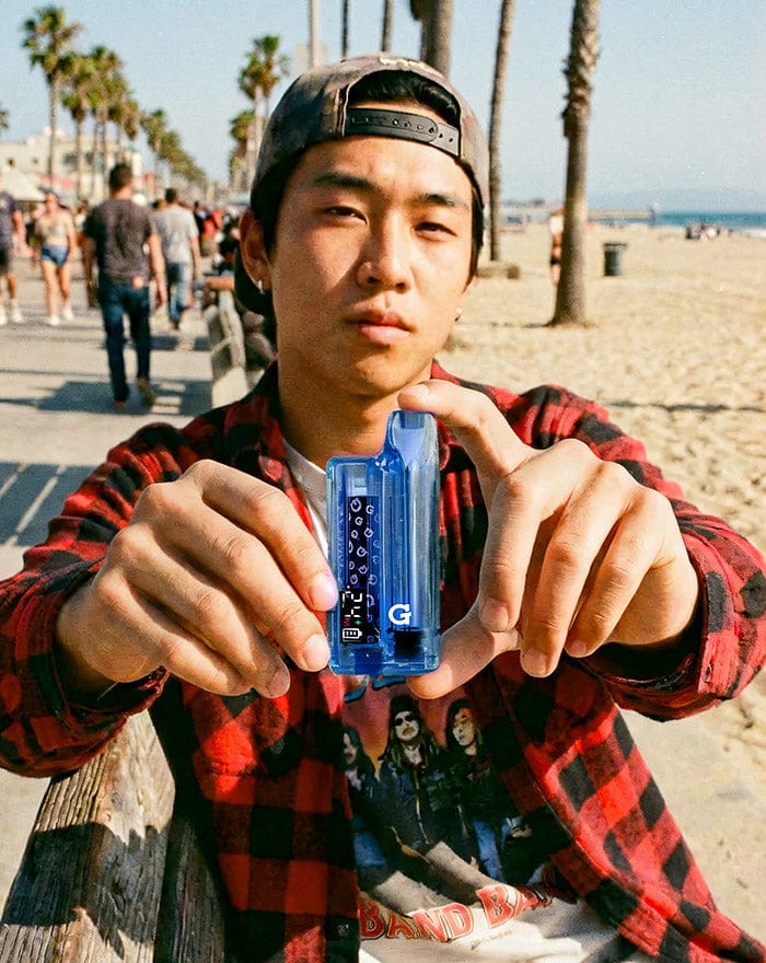 Holding the Blue Translucent G Pen Hydout